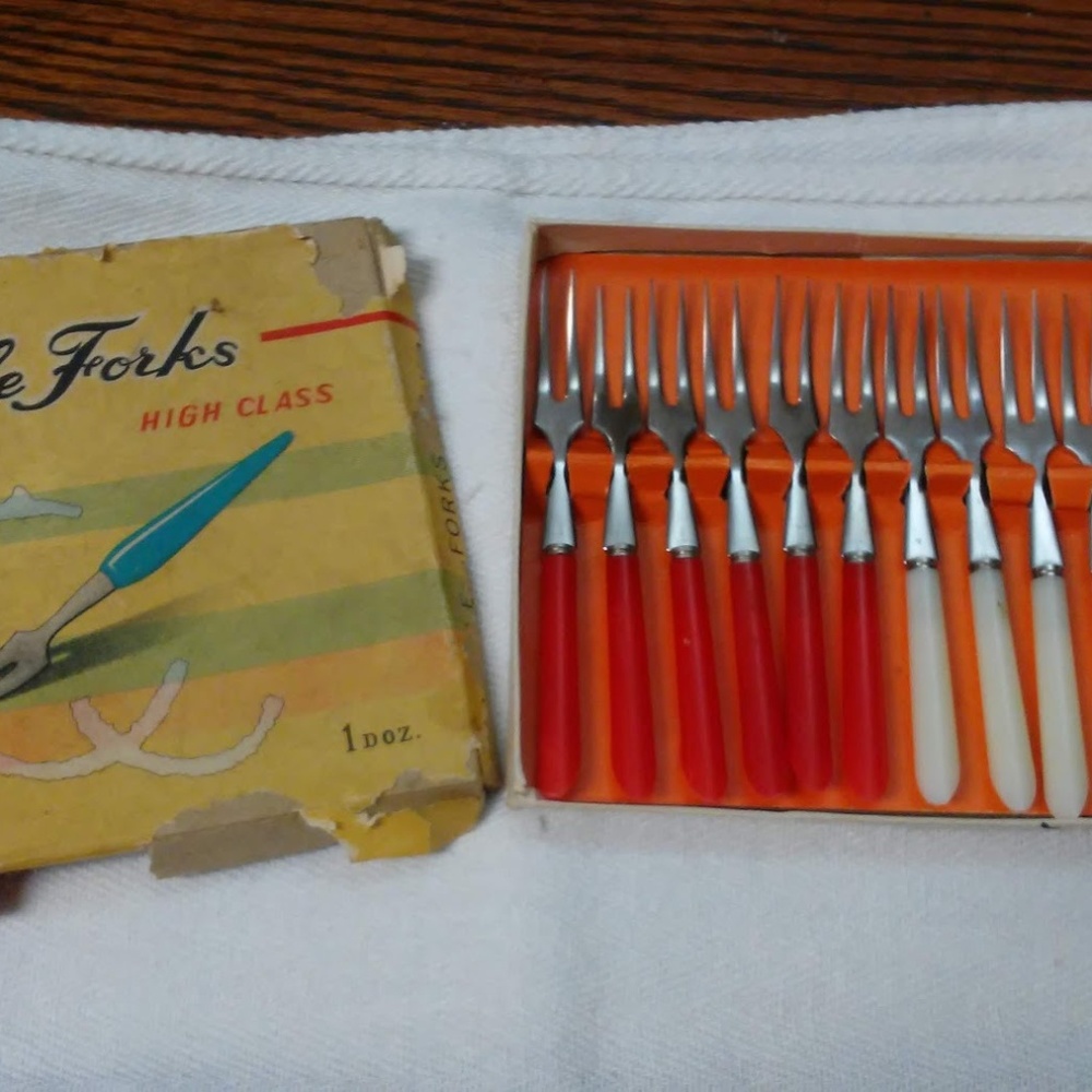 Vintage Set of 12 Little Forks High Class